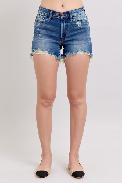 Judy Blue Mid Rise Two Button Shorts