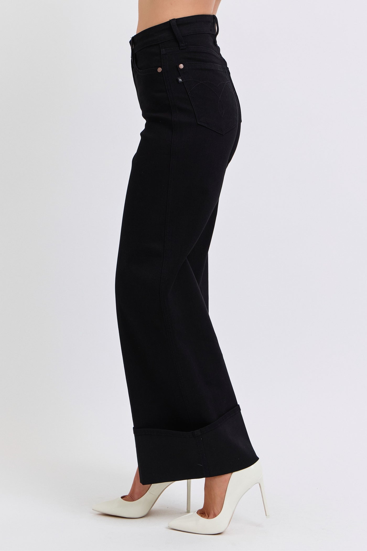 Judy Blue High Rise Cuffed Wide Leg Jeans