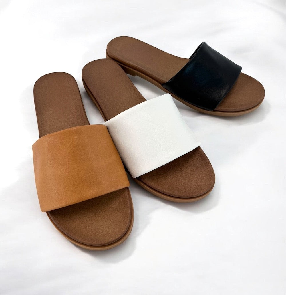 Simple Slide Sandal in White