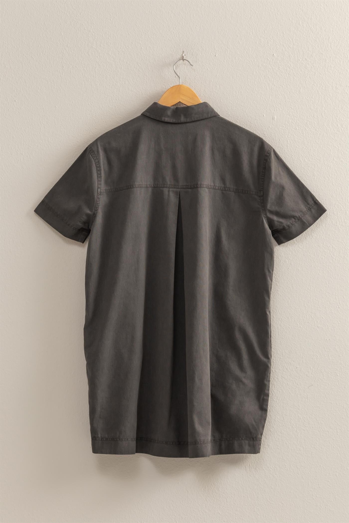 Half Button Short Sleeve Dress
