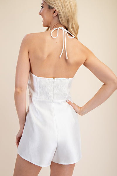 Bow Detail Romper in White
