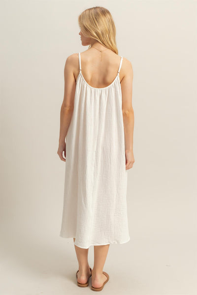 Shirring Neckline Flowy Dress