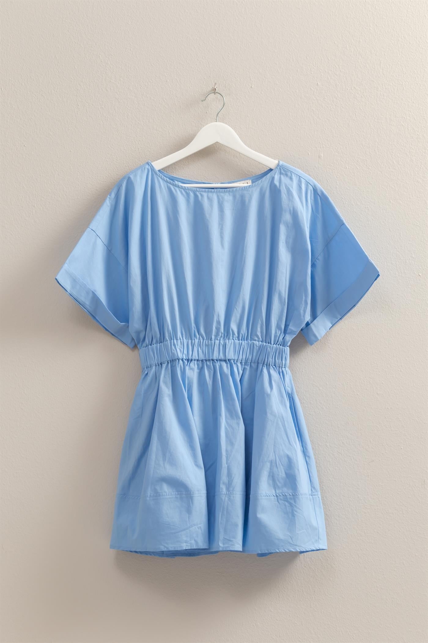 Short Sleeve Poplin Mini Dress