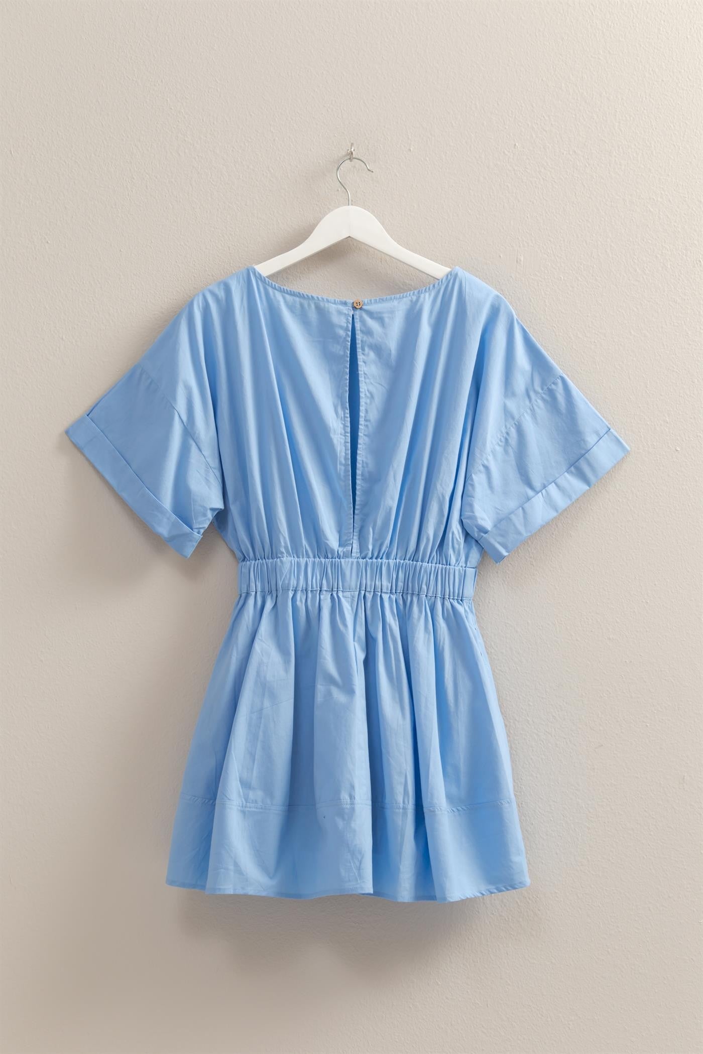 Short Sleeve Poplin Mini Dress
