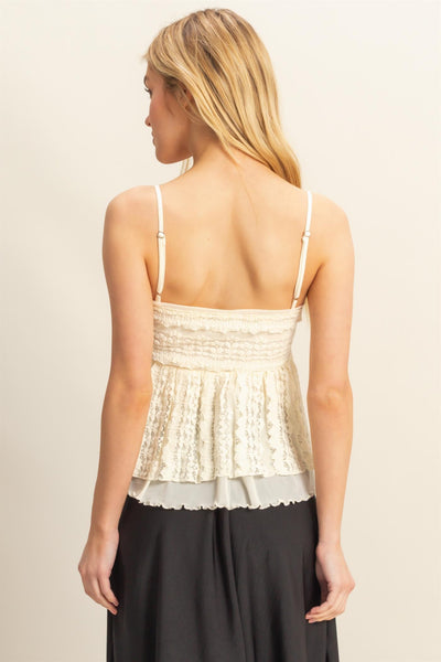 Spaghetti Strap Lace Cami Top