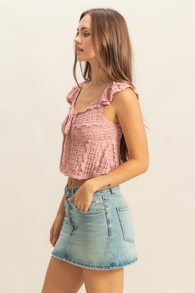 Tie Front Lace Top