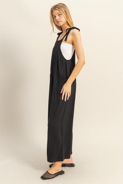 Tie Shoulder Strap Jumpsuit
