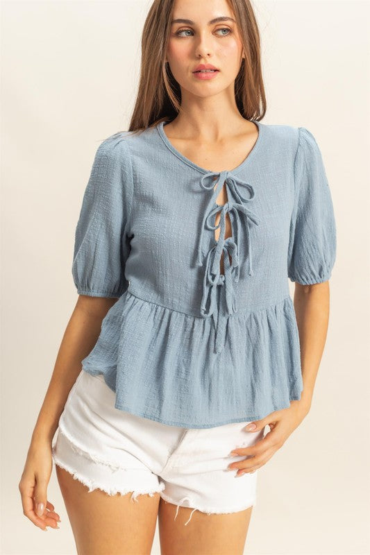 Bow Tie Peplum Top