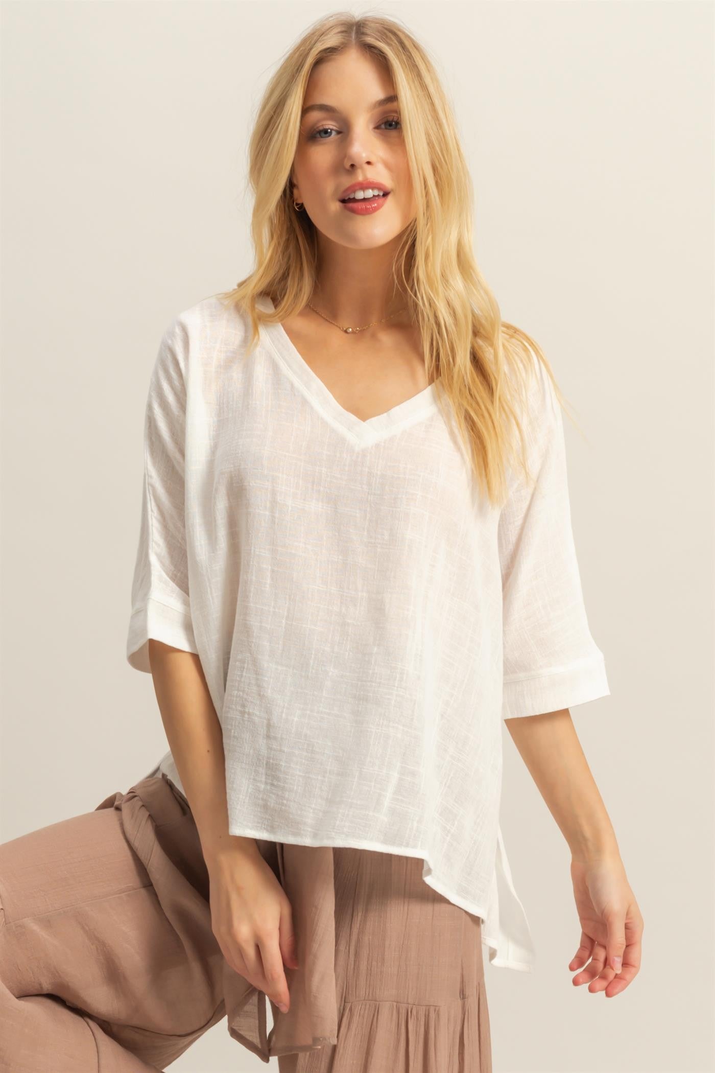 V Neck Oversized Top