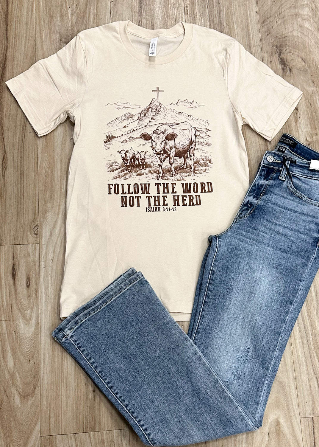 Follow the Word Cow Graphic Tee Shirt