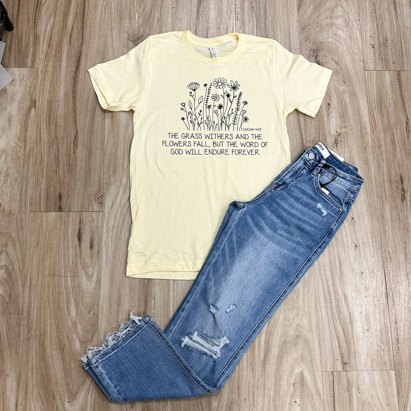 Floral God will Endure Graphic Tee Shirt