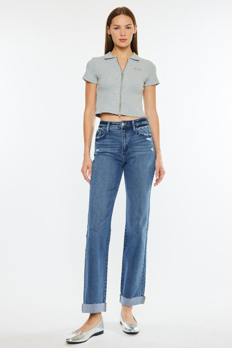 KanCan High Rise True Straight Leg Jeans