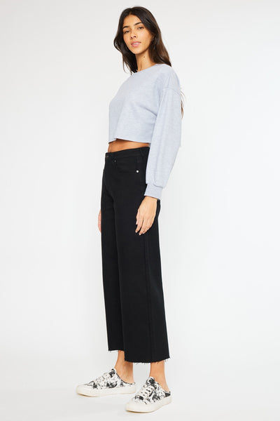 KanCan High Rise Wide Leg Crop Jeans
