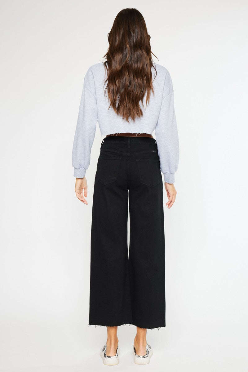 KanCan High Rise Wide Leg Crop Jeans
