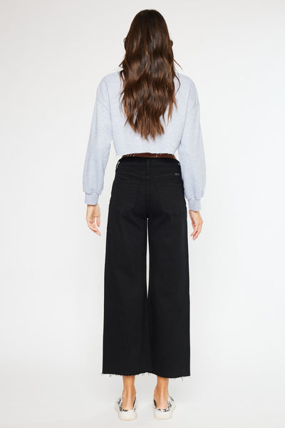 KanCan High Rise Wide Leg Crop Jeans