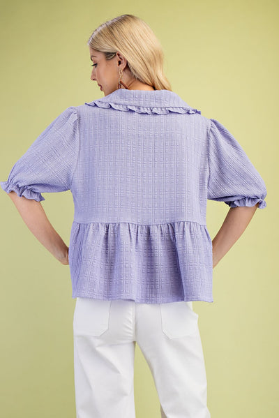 Collared Peplum Top
