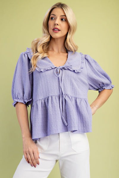 Collared Peplum Top
