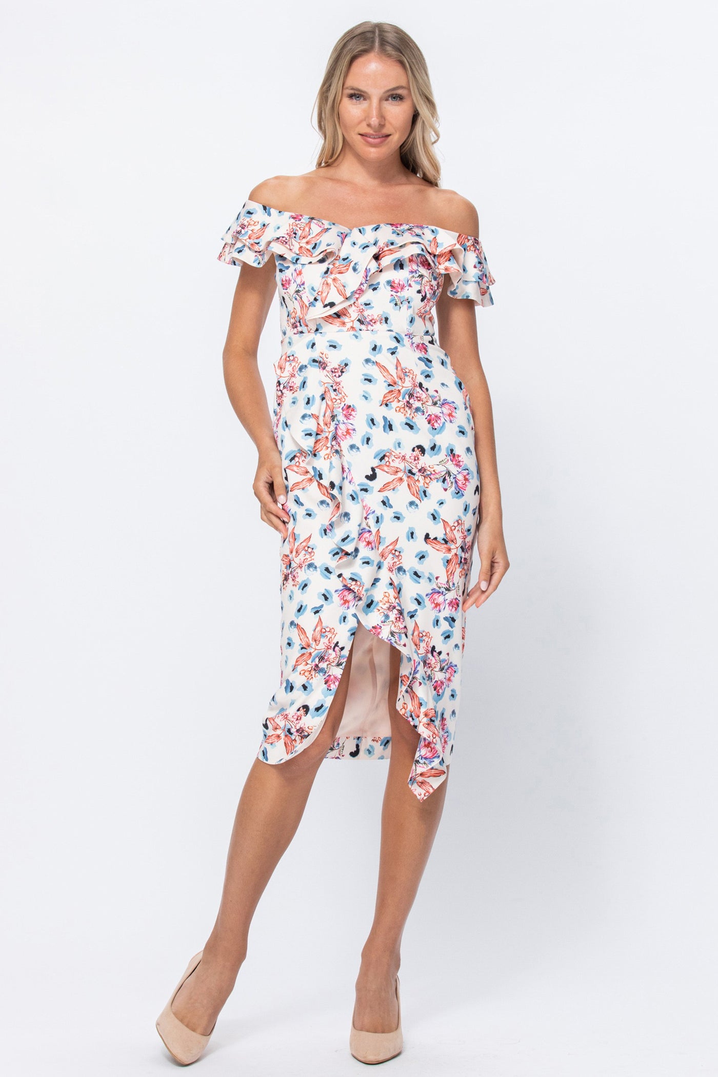 Off Shoulder Floral Dress