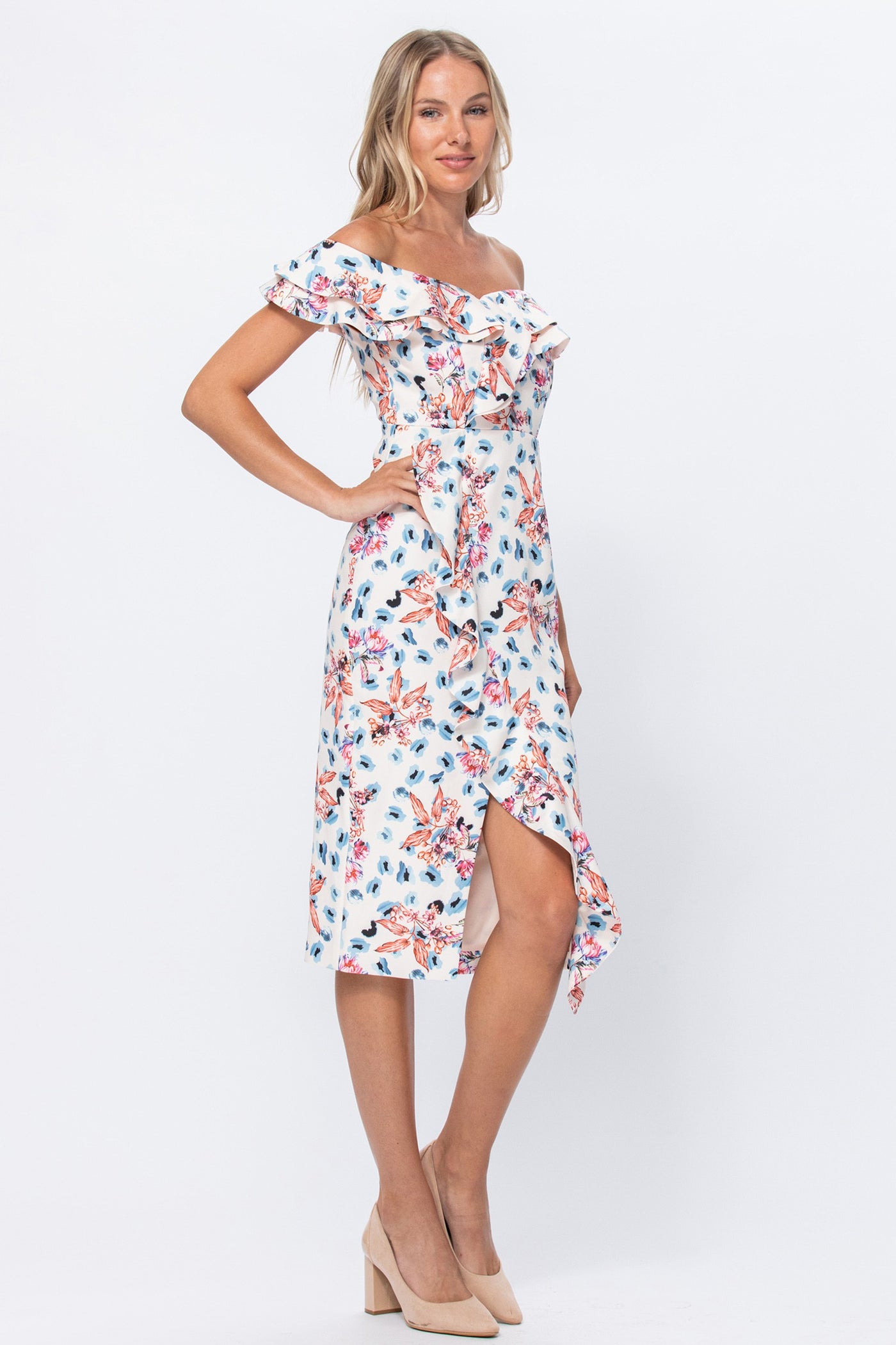Off Shoulder Floral Dress