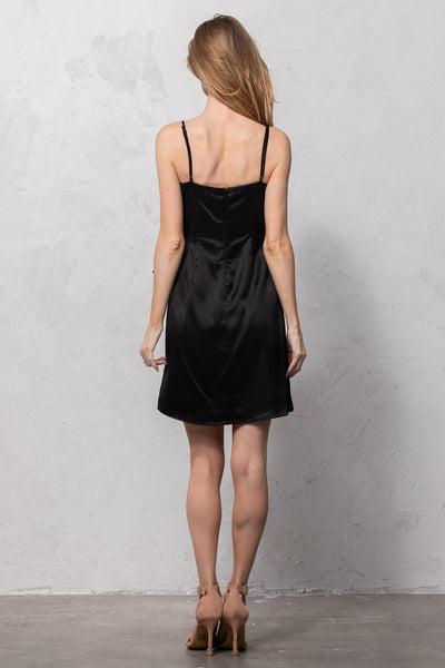 Jewel Buckle Satin Dress
