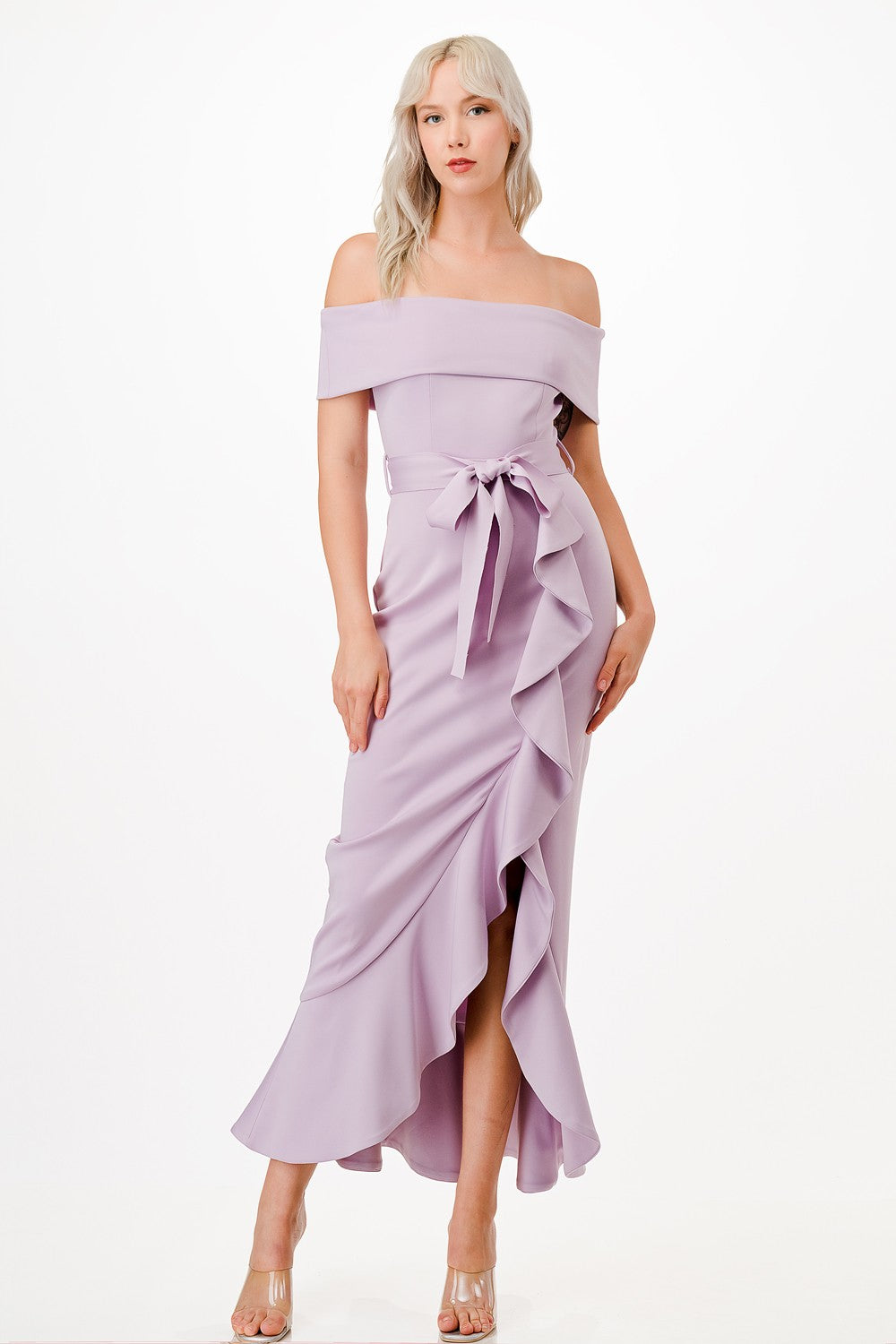 Off the Shoulder Midi Dress