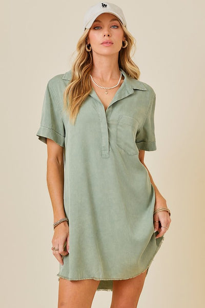 Short Sleeve Shirt Dress