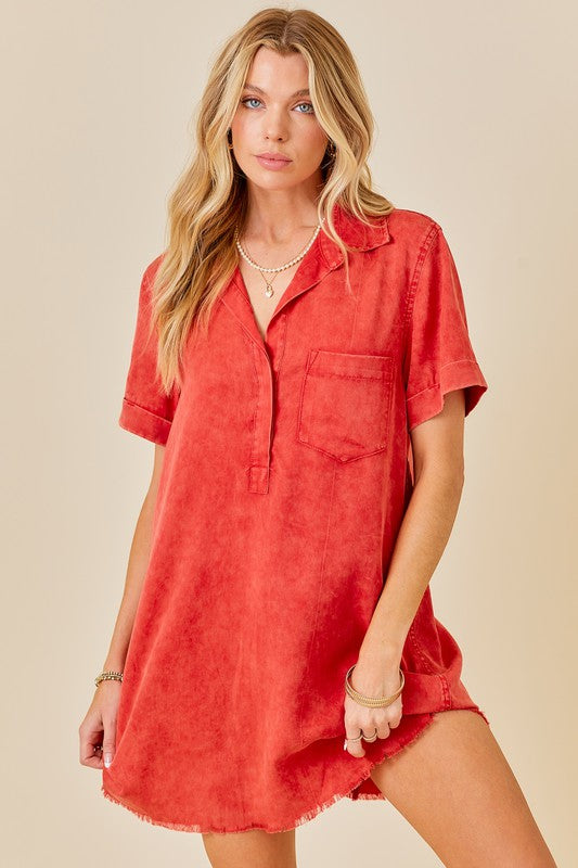 Short Sleeve Shirt Dress