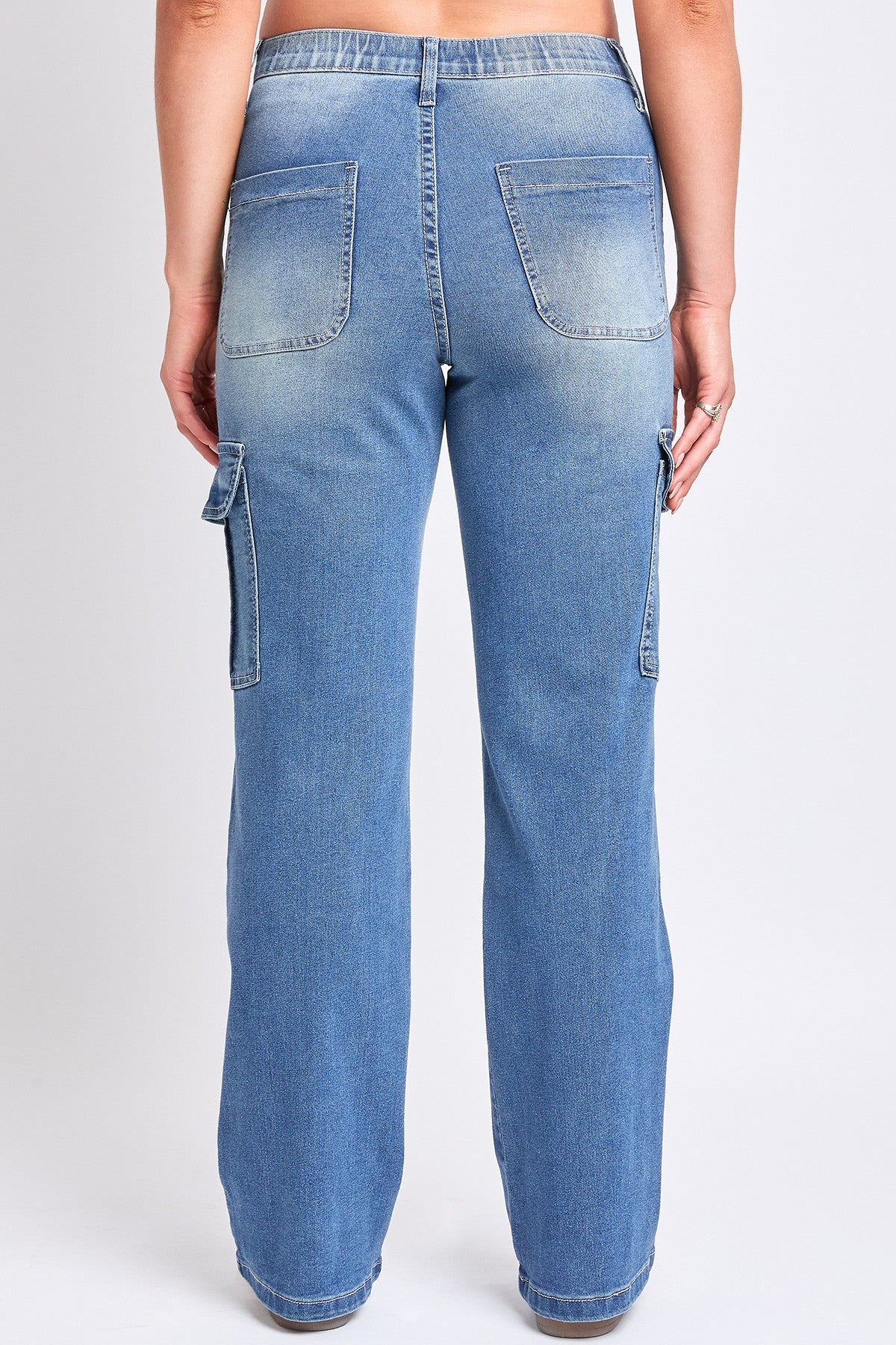 YMI High Rise Cargo Straight Leg Jeans