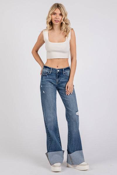 Petra Mid Rise Relaxed Flare Jeans