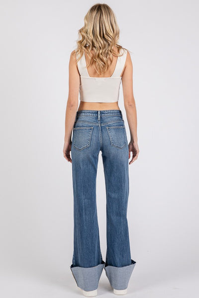 Petra Mid Rise Relaxed Flare Jeans