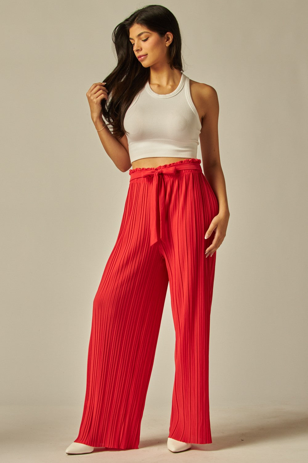 Pleated Wide Leg Pants