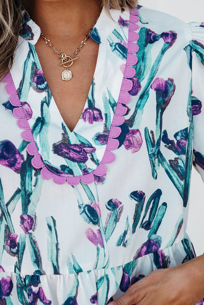 Floral Puff Sleeve Blouse