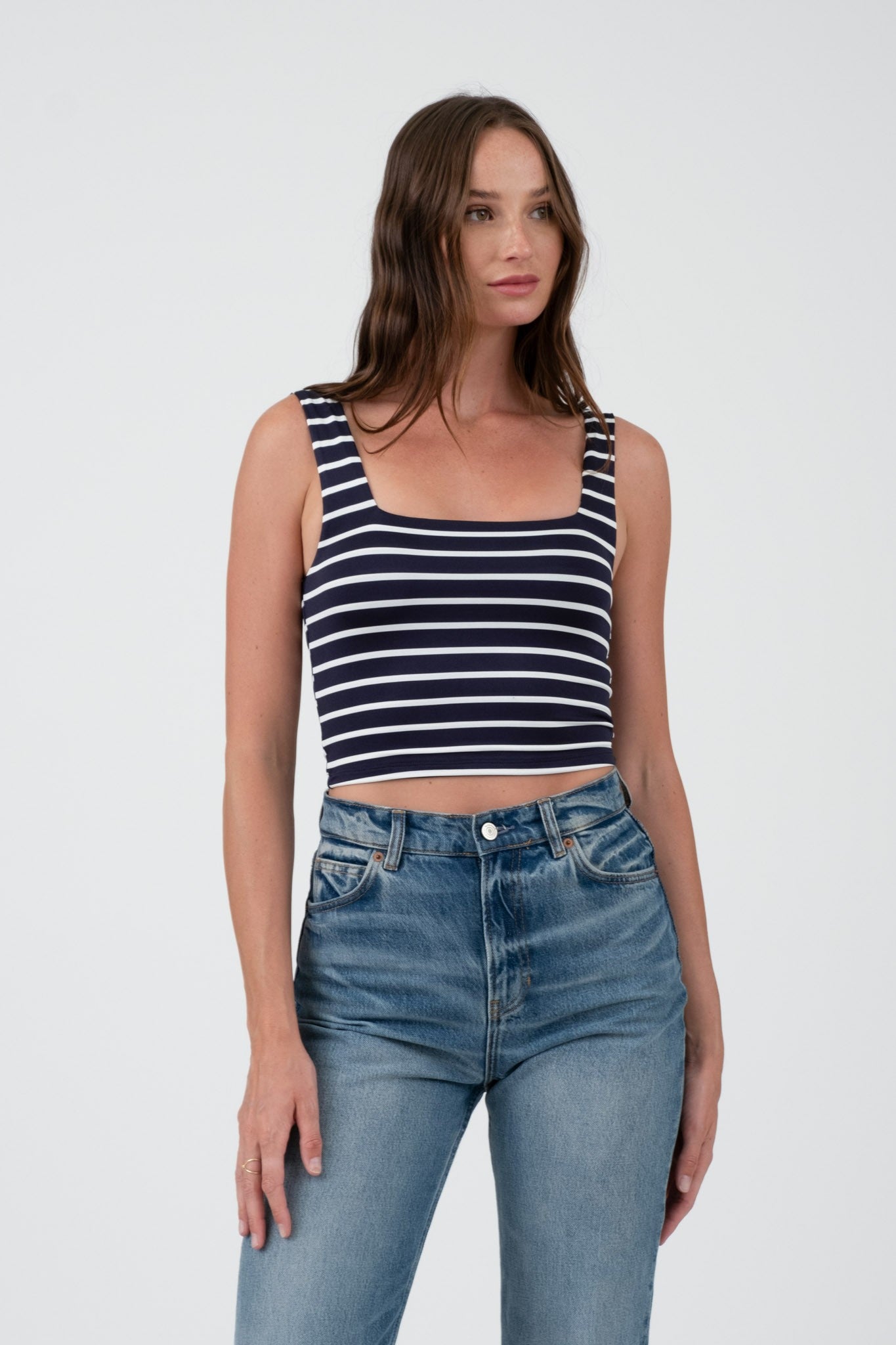 Stripe Square Neck Top