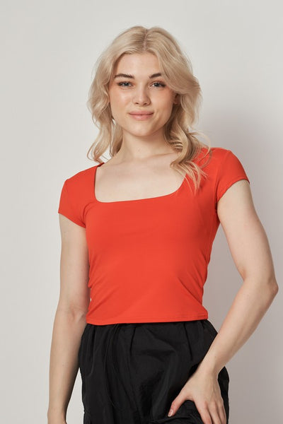 Scoop Neck Short Sleeve Top