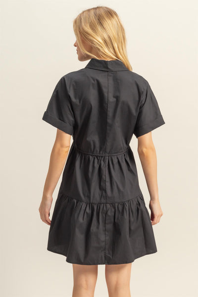 Poplin Tiered Mini Dress