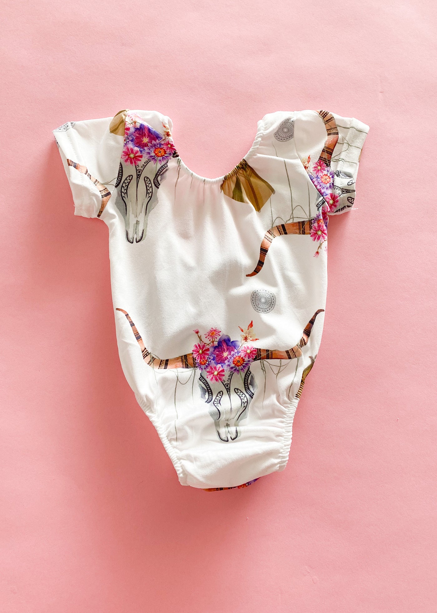 Infants Purple Floral Cow Bodysuit